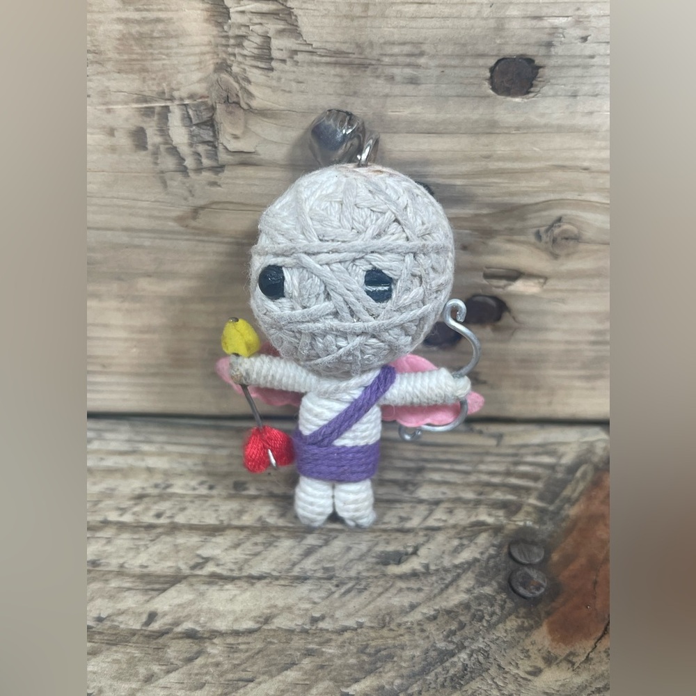 Watchover Voodoo Cupid String Doll Figure Jewelry Wings Bow Arrow Bell Charm Toy